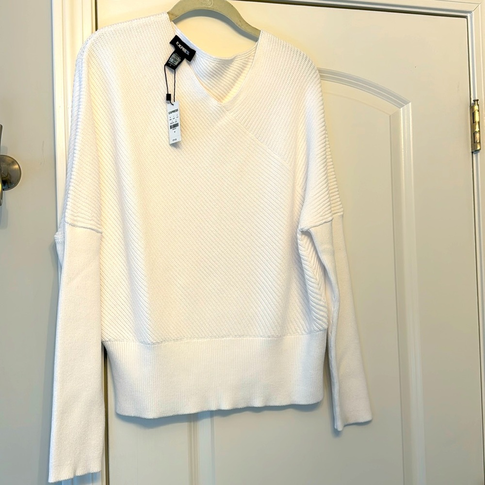 Express conscious edit white off the shoulder sweater NWT size m